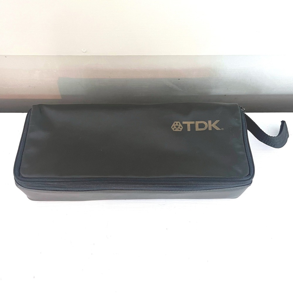 Vintage 1980s TDK 15 Cassette Tape Plastic Storage Holder Soft Carrying Case